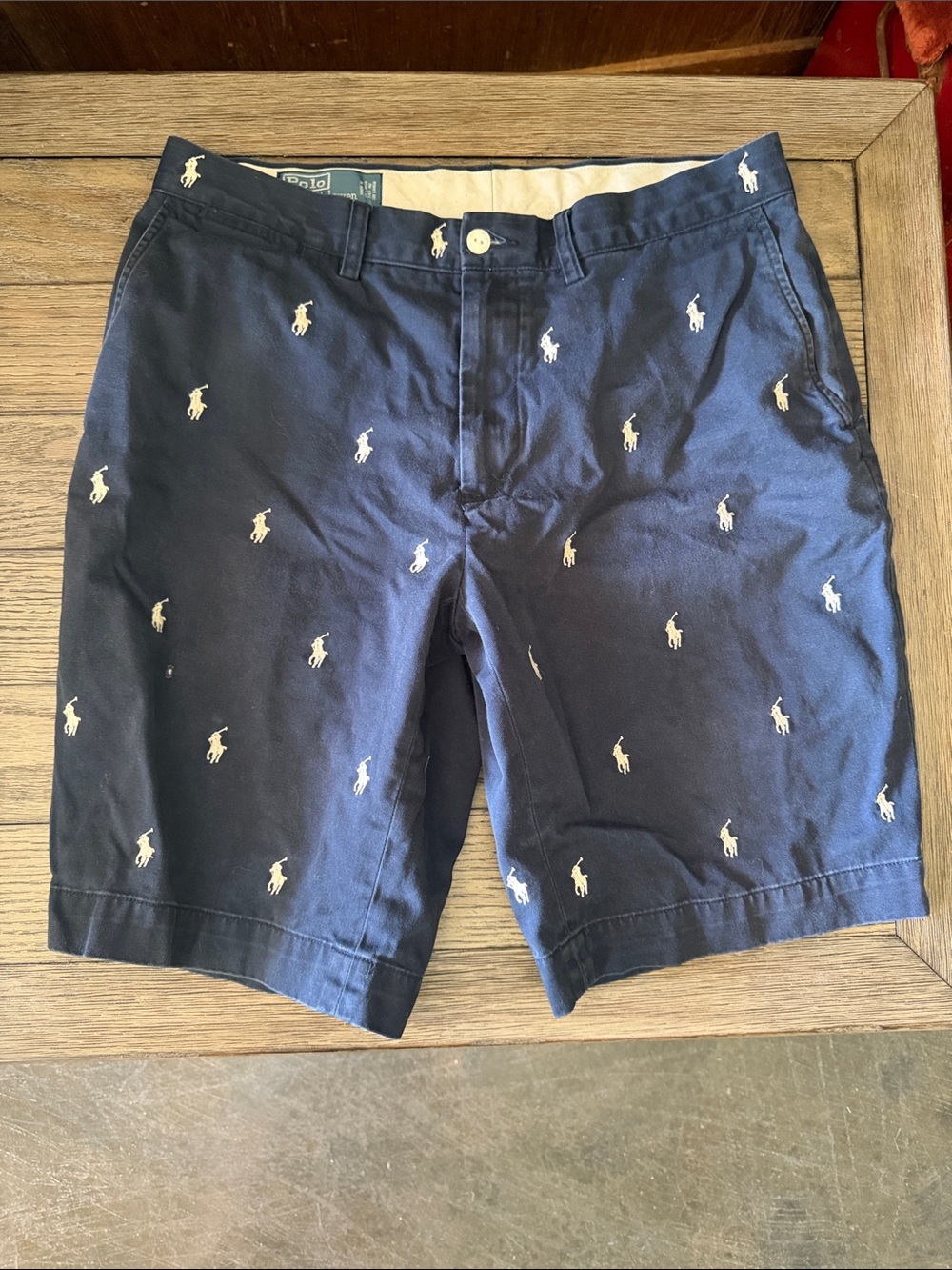 Polo by Ralph Lauren Navy Embroidered Polo Player Men's Shorts